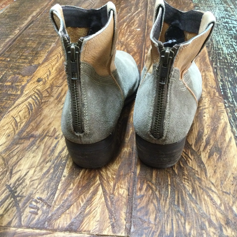 Steve Madden Midnite Cowboy Tan & Taupe Leather Women Ankle Boots Size 8 - Picture 9 of 11